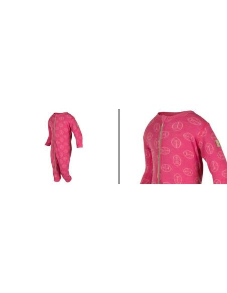 Grenouillère rose pure laine mérinos