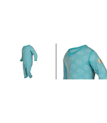 Grenouillère bleu pure laine mérinos