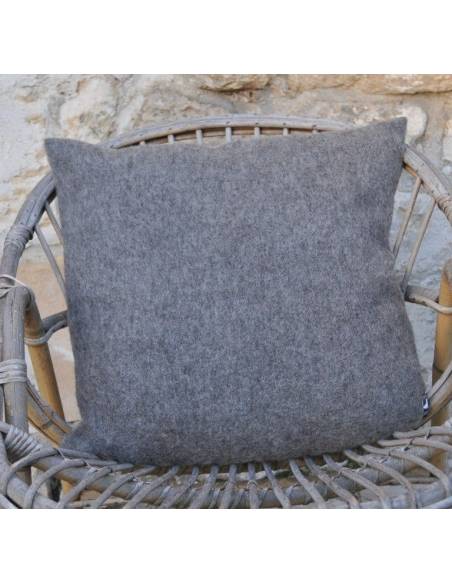 Housse de coussin nordique pure laine dos lin 50x50 cm
