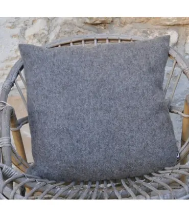 Housse de coussin nordique pure laine dos lin 50x50 cm