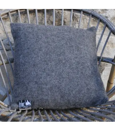 Housse de coussin nordique pure laine dos lin 40x40 cm