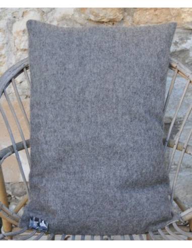 Housse de coussin nordique pure laine dos lin 60x40 cm