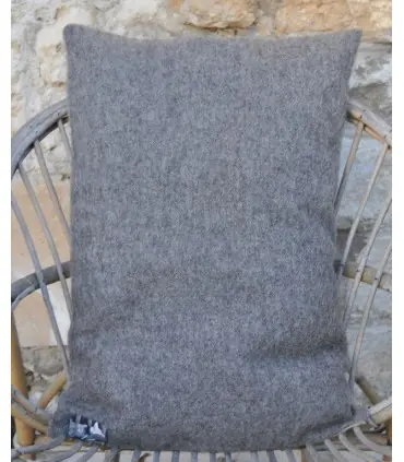 Housse de coussin nordique pure laine dos lin 60x40 cm
