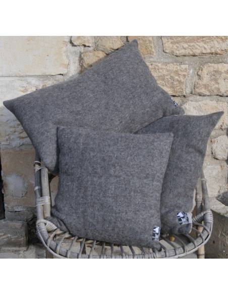 Housse de coussin nordique pure laine dos lin 