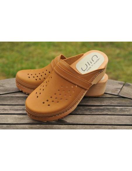 Männer schwedische Leder Holzschuhe 