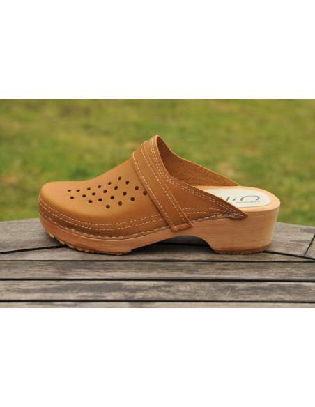 Männer schwedische Leder Holzschuhe 