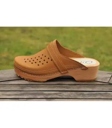 wooden and leather men swedish clogs