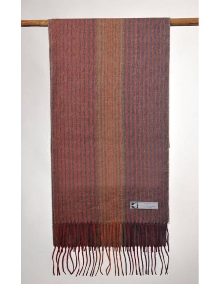 Echarpes luxueuses en baby ALPAGA rayée rose rouge
