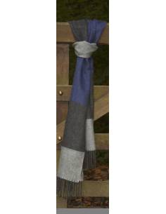 Baby alpaca wool scarves gray off white 2