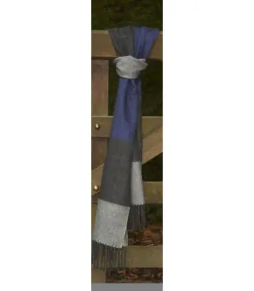 Baby alpaca wool scarves gray blue