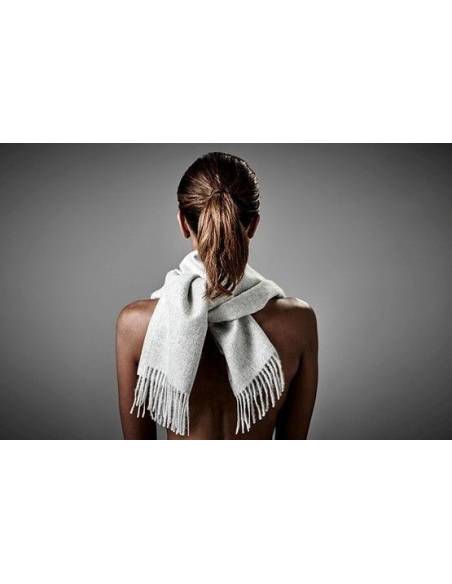 Bufandas de alpaca lana bebé gris claro