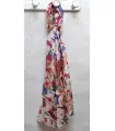 Grand foulard pure soie à fleurs