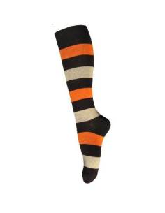 striped knee-highs violet purple womens socks cotton