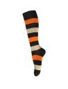 Chaussette femme haute rayée marron beige orange