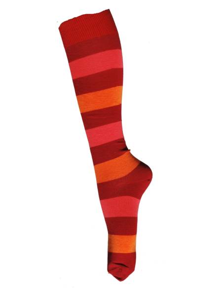 striped knee-highs violet purple womens socks cotton
