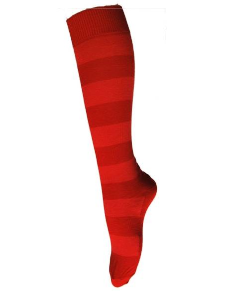 striped knee-highs violet purple womens socks cotton