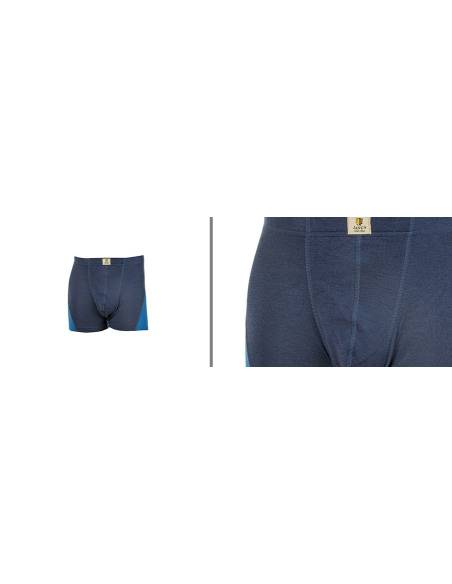 Boxer homme en pure laine mérinos marine et bleu