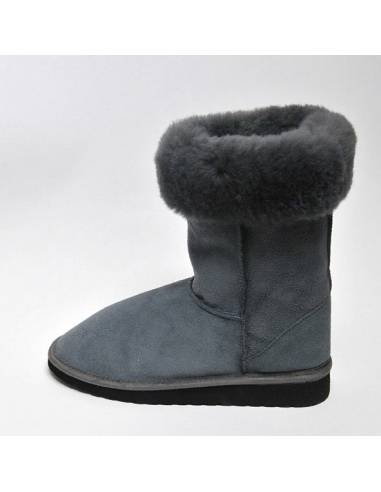 Boots femme en peau d'agneau véritable moka ou gris