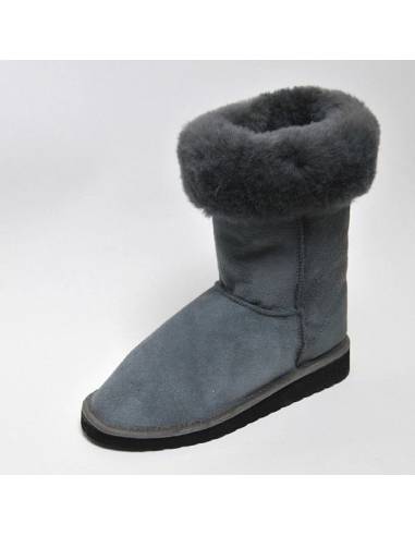 Boots femme en peau d'agneau véritable moka ou gris