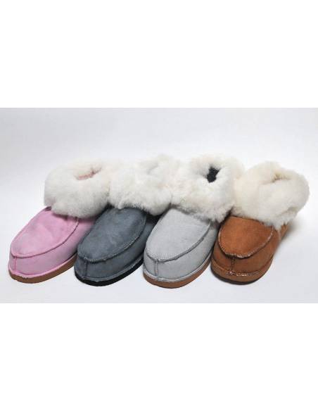 Chaussons nordiques en peau d'agneau unisexe