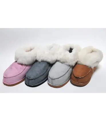 Chaussons nordiques en peau d'agneau unisexe