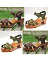 Women  high heels Swedish wooden Sandals in Nubuck leather