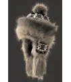 Women's chapka fur  and knited - lined fleece