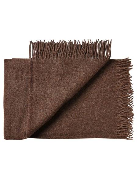 Plaid laine Alpaga et pure laine vierge marron