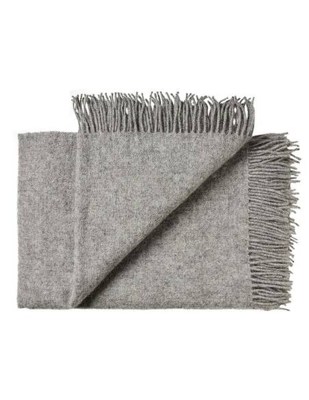 Plaids gris et écru en pure laine scandinave 
