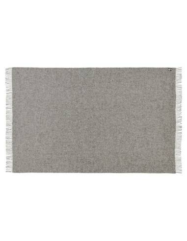 Plaid en pure laine vierge scandinave gris argent