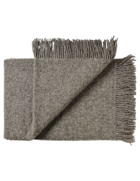 Plaid en pure laine vierge scandinave gris