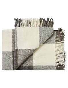 Gris de lana pura de cuadros de súplicas escandinavo 140 x 240 cm