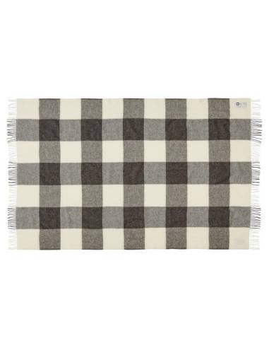 Gris de lana pura de cuadros de súplicas escandinavo 140 x 240 cm