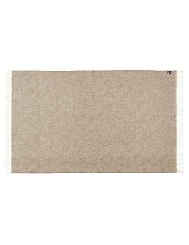 Plaid en pure laine vierge scandinave chevron beige