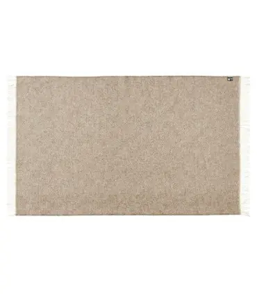 Plaid en pure laine vierge scandinave chevron beige