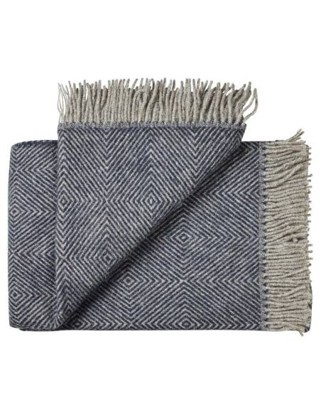 Plaids gris et écru en pure laine scandinave 
