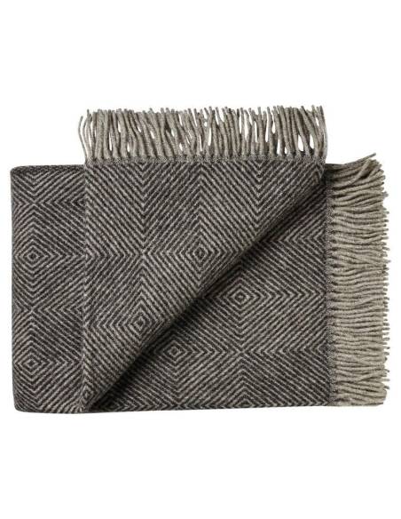 Plaids gris et écru en pure laine scandinave 