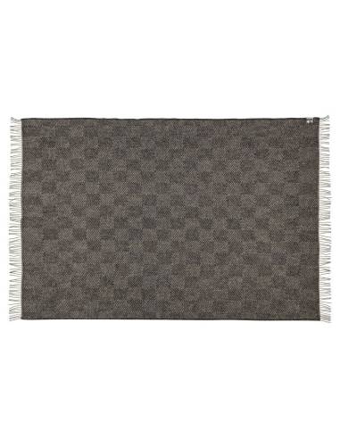 Plaid en pure laine vierge scandinave chevron noir