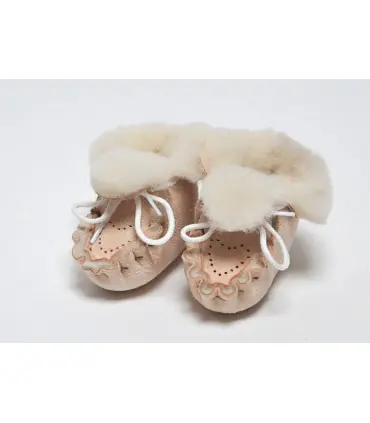 Baby slippers in guenuine lambskin