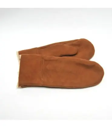 Moufles homme en peau d'agneau moka