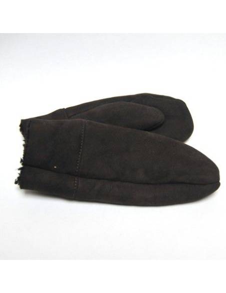 Genuine lambskin Men's Mittens nuts
