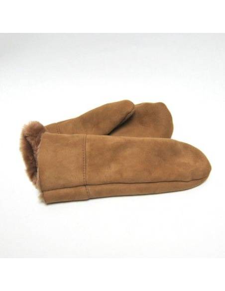 Genuine lambskin Men's Mittens nuts