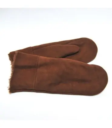 Genuine lambskin Men's Mittens nuts