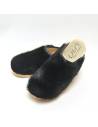 Holz clogs in echtes Kuhfell