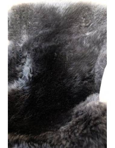 Grandes Peaux de mouton décoration gris noir