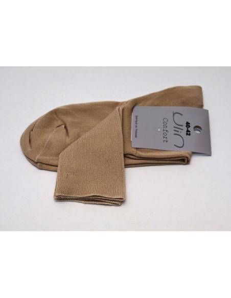 Chaussettes femme non comprimantes coton beige