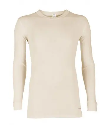Maillot homme en pure laine mérinos manches longues ecru