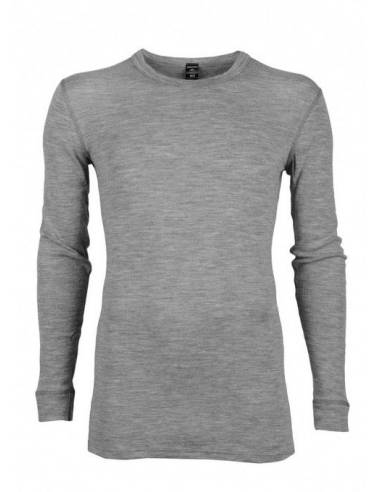Maillot homme en pure laine mérinos manches longues gris