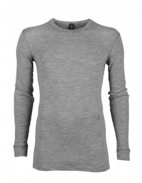 Maillot homme en pure laine mérinos manches longues gris