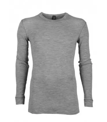 Maillot homme en pure laine mérinos manches longues gris